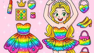 [🐾paper dolls🐾] Princess Rose Rapunzel Extreme Makeover for Dance Party - Rapunzel Family