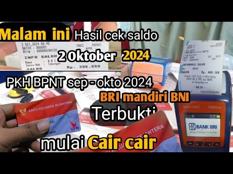 PKH hari ini, Cek saldo PKH & BPNT september - oktober 2024  malam ini 2 oktober  2024