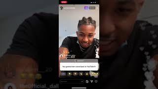 DDG answering Instagram questions on live(on prettyboyfredo and music)