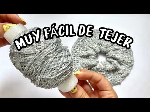 ¡SÚPER IDEA!🥰 Mira lo que tejí para mi cabello un SCRUNCHIE | Tutorial Hebras Crochet