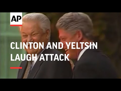 President Clinton and Boris Yeltsin laugh attack