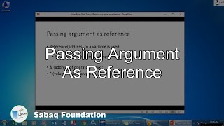 Passing argument as reference