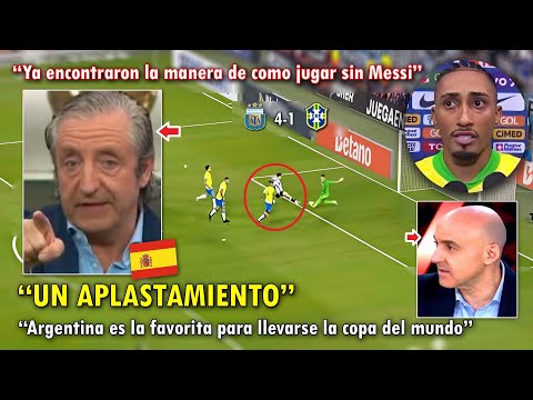 "ES LA MEJOR del MUNDO" PERIODISTAS ESPAÑOLES se RINDEN ante ARGENTINA tras GOLEADA a BRASIL 4-1 HOY