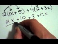 Distributing and Combining Like Terms in Algebra
