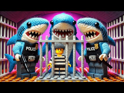 Trapped in LEGO Shark Prison! The Great Underwater Escape