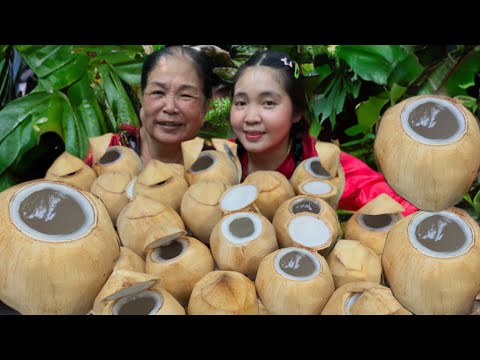 Làm Thạch Rau Câu Trái  Dừa Tí Hon| Huỳnh Như Vlogs