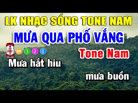 Karaoke Liên Khúc Nhạc Trữ Tình Bolero Tone Nam | Mưa Qua Phố Vắng – Hai Mùa Mưa