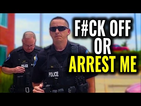 Idiot Cops Get Owned Bad! "GO AHEAD THEN"  Unlawful Orders & ID Refusal! First Amendment Audit