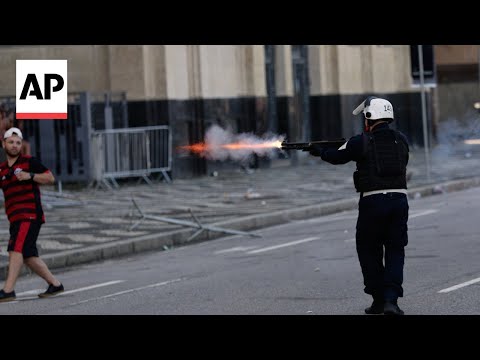 YouTube video thumbnail: Police Clash With Flamengo Fans in Rio After Copa Lib Celebration