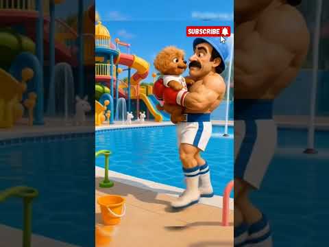 cute puppy wants to swim ๐ถ๐๐ป #cartoon #funny #comedy #cartton #babytoons #cat #facts #cute #cutecat