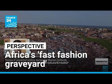 YouTube video thumbnail: Clothes Discarded by UK Consumers Choke Ghana's Protected Wetlands