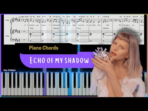 Aurora - Echo of My Shadow | Easy Piano Chords Tutorial for Beginners with Sheet Music | Karaoke