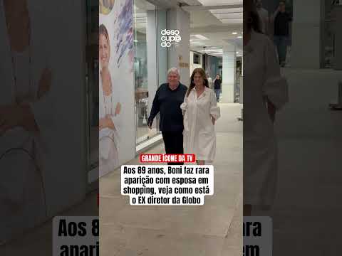 Aos 89 anos, Boni faz rara aparição com esposa em shopping, veja como está o EX diretor da Globo