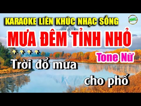 Karaoke Liên Khúc Nhạc Trữ Tình Tone Nữ Dễ Hát | Tuyển Bolero Nhạc Xưa Bất Hủ | Mưa Đêm Tỉnh Nhỏ