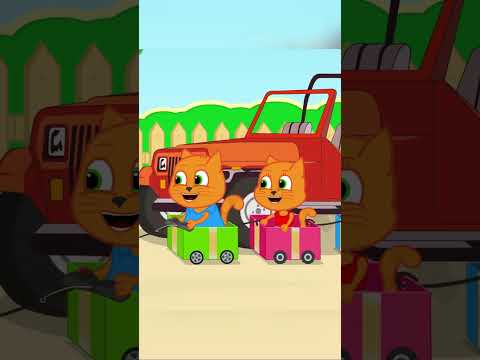 SUBIRSE AL TREN EN MARCHA 🚂💨😱 Dibujos Animados #shorts #animation #dance #cat