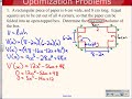 Optimization Problems in Calculus