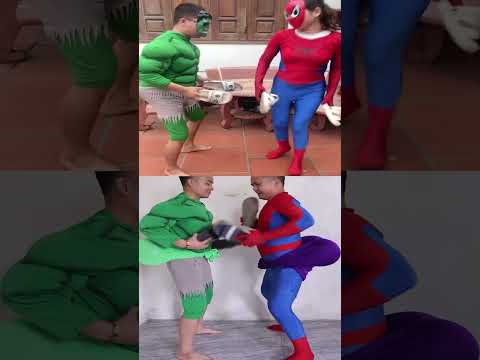 Spiderman and Hulk the Funny Obedece Dance #trending #spiderman #funny #shorts#2