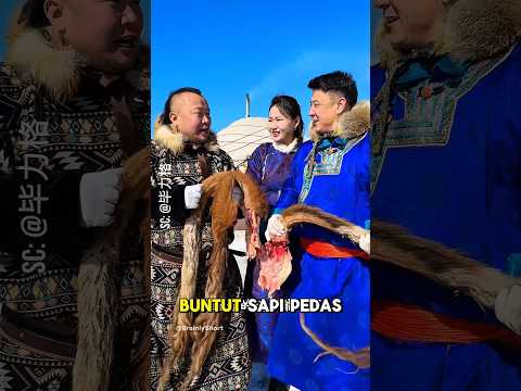 Beginilah cara masak buntut sapi pedas ala orang mongol🥵🤤 #shorts #shortsviral #videoshort #mongolia
