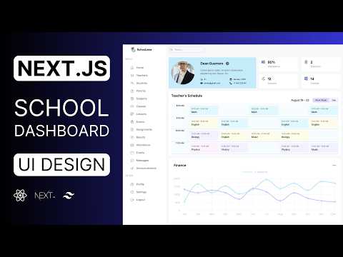 Next.js School Management Dashboard UI Design Tutorial | React Next.js Responsive Admin Dashboard