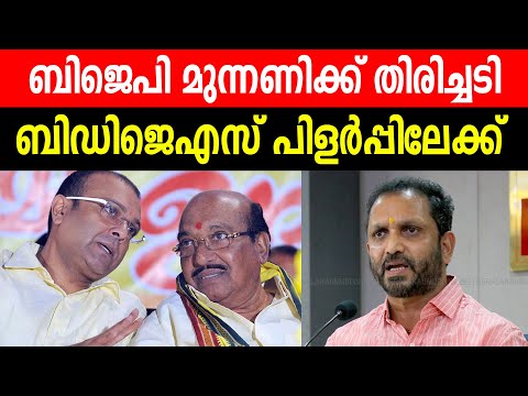 ബിജെപി മുന്നണിക്ക് തിരിച്ചടി | ബിഡിജെഎസ് പിളർപ്പിലേക്ക് | BJP AND BDJS