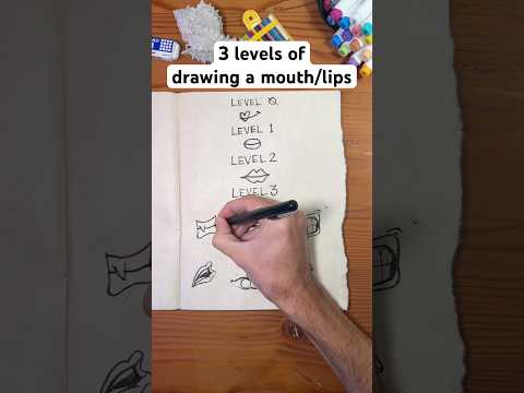 Turning people into ✨ ARTISTS ✨ one video at a time. How to draw a mouth 👄 in 3 levels.