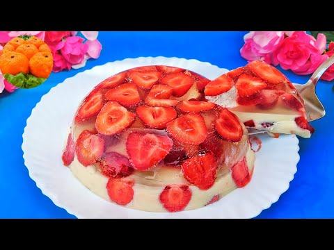 ЛИМОНАДНЫЙ ТОРТ без выпечки с клубникой.  Лучший рецепт без духовки