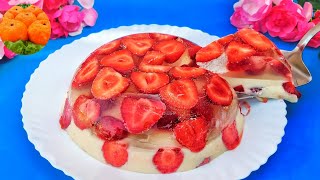 ЛИМОНАДНЫЙ ТОРТ без выпечки с клубникой.  Лучший рецепт без духовки