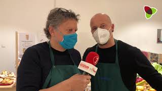 Lukas Lobis und Thomas Hochkofler als „Südtirol hilft" Paten für den VinziMarkt