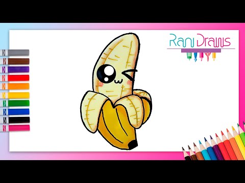 Cómo dibujar un PLÁTANO KAWAII | Dibujos fáciles.