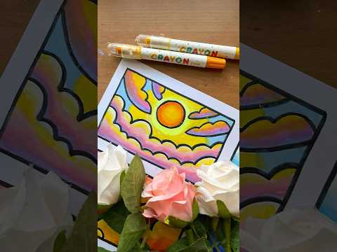 Cara mewarnai langit pagi untuk anak TK #silkycrayon #crayonartist #menggambardanmewarnai #crayon