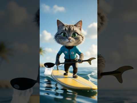 If cats were surfers 🏄🐱#shorts #viralshorts #ai #aianimation #aicat #surfing #surfercat