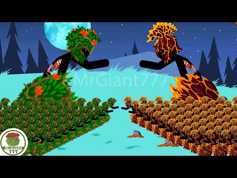 STICK FIGURE x9999 ZOMBIE LEAF STONE GIANT VS LAVA STONE GIANT | Stick War Legacy Mod | MrGiant777