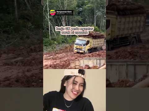 Truk sawit masuk lumpur muatan full #automobile #viralvideo #fyp #truksawit