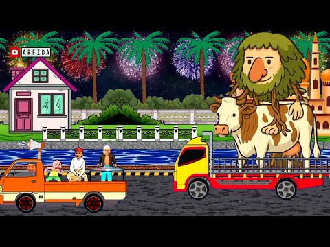 truk oleng membawa sapi kurban terbesar takbiran keliling idul adha 2025 Meriah