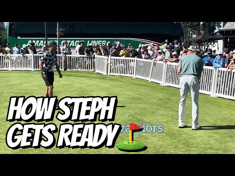 Steph Curry pre-Round 2 w. golf coach Alex Riggs ⛳️ + Jake Owen, George Kittle, Alex Caruso, Thielen