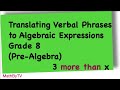 Translating Algebraic Expressions