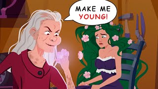 The witch stole her magical hair to become young again