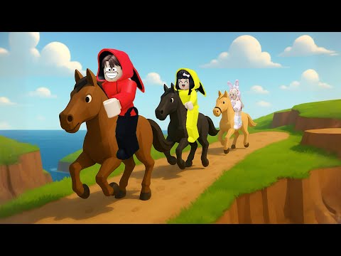 Yuta, Mio Dan Baby Celine Balapan Kuda Ditebing Yang Curam || ROBLOX