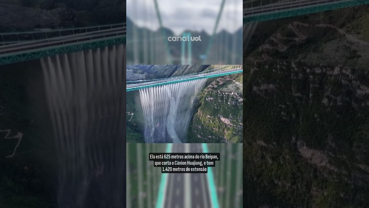 Ponte mais alta do mundo é inaugurada na China estrutura está 625 metros acima do chão vídeo