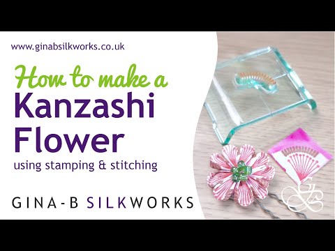 How to make a Kanzashi flower using stamping & sewing...