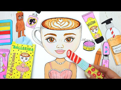 ASMR Makeup 💄 for Ballerina Capuchina + Relaxing Skincare 🧼🛁   DIY Paper Squishy
