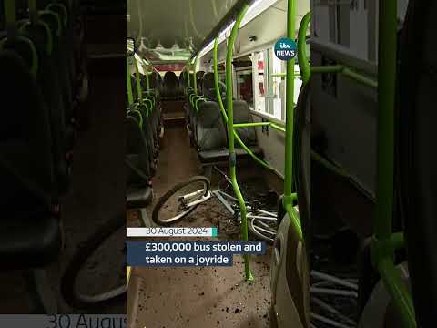 £300,000 bus stolen and taken on a joyride #itvnews #news #crime
