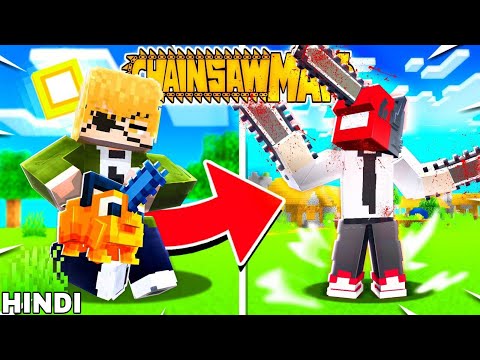 WE BECOME CHAINSAW MAN IN MINECRAFT HINDI