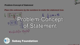 Problem-Concept of Statement