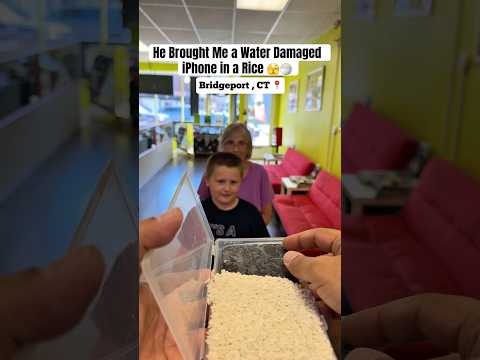 He Tried to Fix His iPhone by Cooking it in Rice 😂 #shorts #asmr #moneytalkswireless