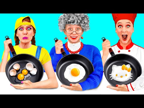 Reto De Cocina Yo vs Abuela | Trucos Divertidos de Comida de TeenTeam Challenge