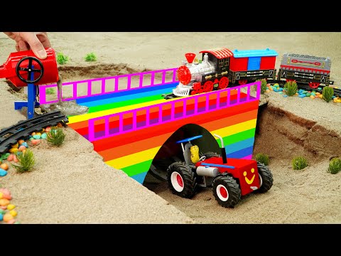 diy tractor making mini Concrete bridge and build a Train Bridge | diy tractor | HQ Creative