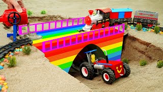 diy tractor making mini Concrete bridge and build a Train Bridge | diy tractor | HQ Creative