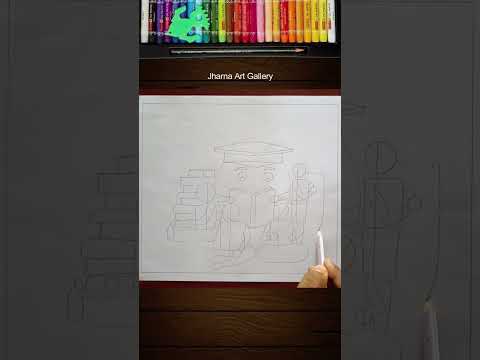 National Reading Day Drawing | Vayana Dinam Drawing Easy | Reading Day Poster Drawing