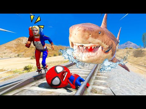 HOMEM ARANHA DERRUBARAM SEU PAI PARA O TUBARÃO MEGALODON no GTA 5